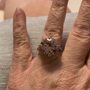 Bella Luce Pink and Sterling Silver Statement Ring EUC
